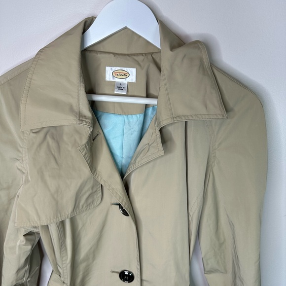 Talbots Khaki Belted Rain Trench Coat large - Picture 5 of 7